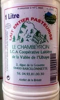 Sucre et nutriments contenus dans Cooperative laitiere de la vallee de l ubaye