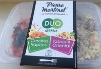 Quantité de sucre dans Duo sécable Taboulé oriental et Carottes râpées