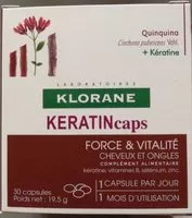 Sucre et nutriments contenus dans Klorane