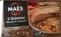 Amount of sugar in 2 Galettes Chorizo & Légumes