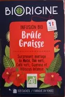 入っている砂糖の量 infusion bio brûle graisse