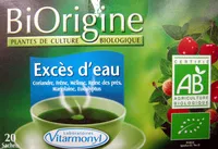 Quantité de sucre dans Excès d'eau (ou Elimination) BiOrigine