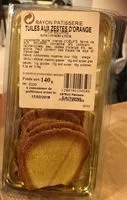 Cantidad de azúcar en Tuiles aux zestes d'orange 140g