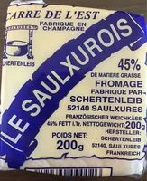 Sucre et nutriments contenus dans Le saulxurois