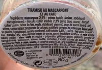 चीनी की मात्रा Tiramisu au mascarpone et au café