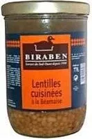 Количество сахара в Biraben lentilles cuisinees