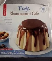 Amount of sugar in Fidgi rhum raisins/café