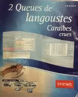 含糖量 2 queues de langoustes Caraïbes crues