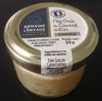 入っている砂糖の量 Foie gras de canard entier