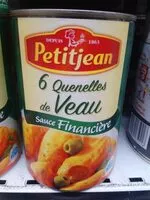 Количество сахара в Quenelle de veau sauce financière