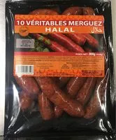 Sucre et nutriments contenus dans Merguez