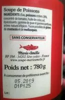 Jumlah gula yang masuk Soupe de poissons à la Sétoise