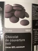 含糖量 Chocolat de couverture noir cacao 60%