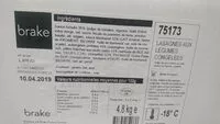 Sokerin määrä sisällä Lasagnes aux légumes congelées