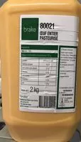 含糖量 Oeuf entier pasteurisé