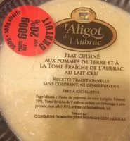 Quantité de sucre dans Aligot de l’Aubrac