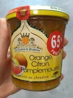 चीनी की मात्रा Confiture orange, citron, pamplemousse