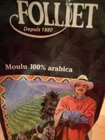 Sucre et nutriments contenus dans Folliet vient de colombie 100 arabica bio