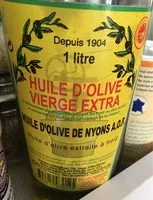 Sucre et nutriments contenus dans Huile d olive de nyons aop