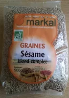 İçindeki şeker miktarı Graines Sésame blond complet