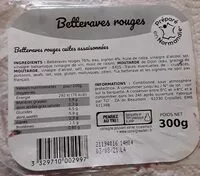 Amount of sugar in Betteraves rouges