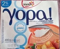 Sucre et nutriments contenus dans Yopa