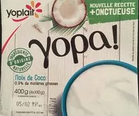 Amount of sugar in Yopa ! Noix de Coco (1,1 % MG)