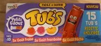 Suhkru kogus sees Petits Filou - Tub's, goût fraise, framboise et pêche