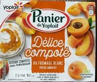 Quantité de sucre dans Délice comporté Pêche Abricot 4 x 100 g