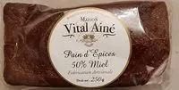 Jumlah gula yang masuk Pain d'épices 50% Miel Fabrication Artisanale
