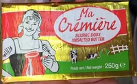 Sokerin määrä sisällä Beurre Doux (82 % MG)