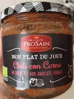 含糖量 Chili con carne aux boeuf et aux haricots rouges