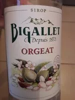 入っている砂糖の量 Sirop d'orgeat