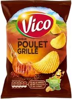 Suhkru kogus sees Chips ondulées Vico, saveur Poulet Grillé
