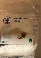 İçindeki şeker miktarı Noix de coco râpée