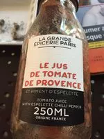 İçindeki şeker miktarı Jus De Tomate Et Piment D'espelette