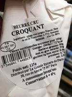 İçindeki şeker miktarı Beurre Cru Croquant