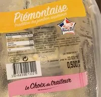 Suhkru kogus sees Piémontaise tradition au jambon