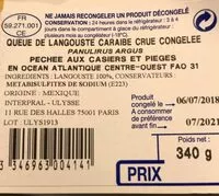 含糖量 Queue de langouste caraibe crue