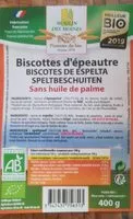 Zuckermenge drin Biscottes d’épeautre