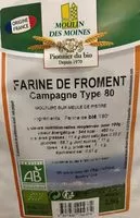 含糖量 Farine Froment Campagne Type 80