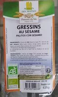 चीनी की मात्रा Gressins au sésame