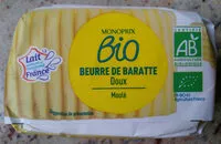 चीनी की मात्रा Beurre de baratte doux Bio Monoprix
