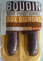 चीनी की मात्रा Boudin Noir Traditionnel aux Oignons