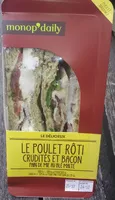 Amount of sugar in Le poulet rôti crudités et bacon pain de mie au blé malté