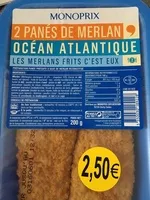 Cantidad de azúcar en 2 Panés de Merlan Océan Atlantique