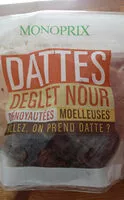 Cantidad de azúcar en Dattes Deglet Nour dénoyautées