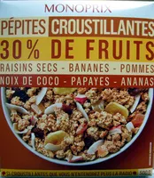含糖量 Pépites croustillantes 30% de fruits