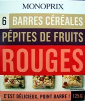 Barres cereales pepites de fruits rouges