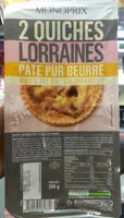 Zuckermenge drin Quiches lorraines, pâte pur beurre